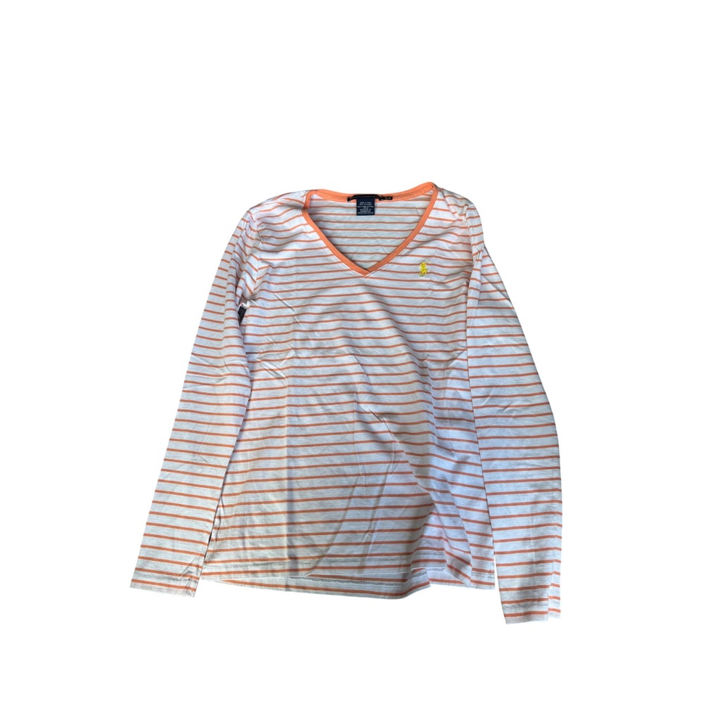 Ralph Lauren Sport Long‎ Sleeve Size M Striped V Neck T Shirt Top